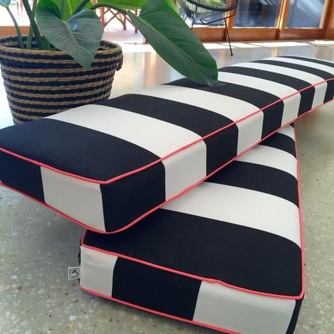 Striped outdoor cheap cushions